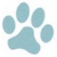 clipart:  pale blue paw